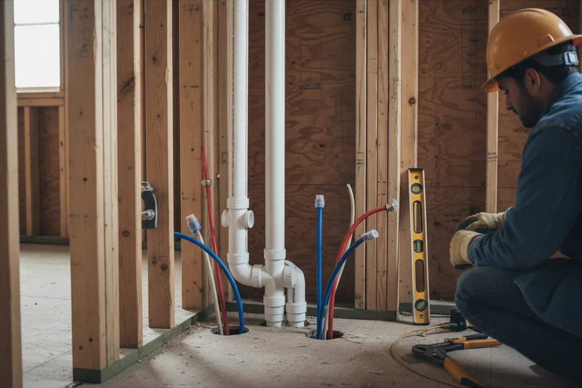 Drain and supply rough-in during Drain Cleaning in Depue